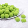 Front view of a pile of 20mm Lime Green Sugar Glass Bubblegum Beads