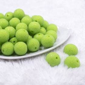 20mm Lime Green Sugar Bubblegum Beads