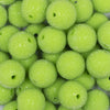 Close up view of a pile of 20mm Lime Green Sugar Glass Bubblegum Beads