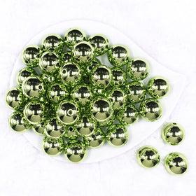 20mm Reflective Lime Green Acrylic Bubblegum Beads