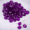 top view of a pile of 20mm Magenta Transparent Faceted Bubblegum Beads