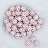 Top view of a pile of 20mm Red & Pink Confetti Hearts Acrylic Bubblegum Beads