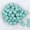 Top view of a pile of 20mm Aqua Blue Matte Solid Bubblegum Beads
