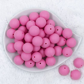 20mm Bubblegum Pink Matte Solid Bubblegum Beads