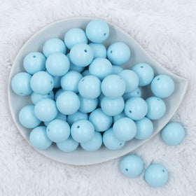 20mm Ice Blue Matte Solid Bubblegum Beads