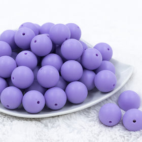 20mm Iris Purple Matte Solid Bubblegum Beads