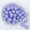 Top view of a pile of 20mm Periwinkle Purple Matte Solid Bubblegum Beads