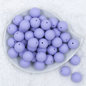 20mm Periwinkle Purple Matte Solid Bubblegum Beads