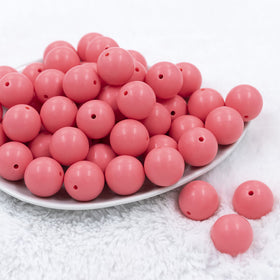 20mm Punch Pink Matte Solid Bubblegum Beads