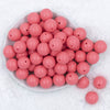Top view of a pile of 20mm Punch Pink Matte Solid Bubblegum Beads