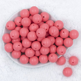 20mm Punch Pink Matte Solid Bubblegum Beads