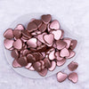 Top view of a pile of 20mm Rose Matte Rubberized Style Heart Beads