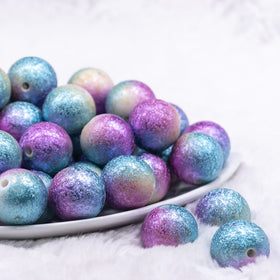 20mm Mermaid Stardust Ombre Shimmer Bubblegum Beads