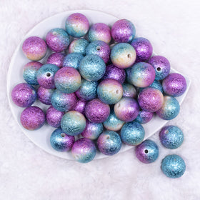 20mm Mermaid Stardust Ombre Shimmer Bubblegum Beads