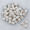 Top view of a pile of 20mm Merry Christmas Print Chunky Acrylic Bubblegum Beads [10 Count]