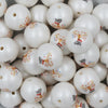 Close up view of a pile of 20mm Merry Christmas Print Chunky Acrylic Bubblegum Beads [10 Count]