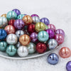Front view of a pile of 20mm Mixed Pearl Color Mix Acrylic Bubblegum Beads Bulk [100 Count]