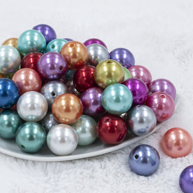 20mm Mixed Pearl Color Mix Acrylic Bubblegum Beads Bulk