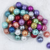 Top view of a pile of 20mm Mixed Pearl Color Mix Acrylic Bubblegum Beads Bulk [100 Count]