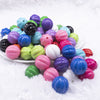 front view of a pile of 20mm Mixed Opaque Pumpkin Shaped Bubblegum Bead Mix - Choose Count