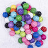 top view of a pile of 20mm Mixed Opaque Pumpkin Shaped Bubblegum Bead Mix - Choose Count
