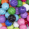 close up view of a pile of 20mm Mixed Opaque Pumpkin Shaped Bubblegum Bead Mix - Choose Count
