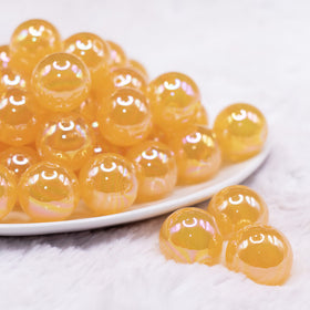 20mm Mustard Orange Jelly AB Acrylic Chunky Bubblegum Beads