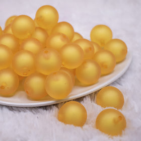 20mm Mustard Yellow Frosted Bubblegum Beads