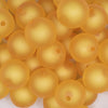close up view of a pile of 20mm Mustard Yellow Frosted Bubblegum Beads