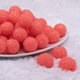 20mm Neon Pink Rhinestone Bubblegum Beads