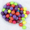 Top view of a pile of 20mm Neon Solid AB Mix Acrylic Bubblegum Beads Bulk [Choose Count]