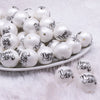 front view of a pile of 20mm Nurse Life Print Chunky Acrylic Bubblegum Beads [10 Count]