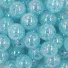 Close up view of a pile of 20mm Pastel Blue Crackle AB Bubblegum Beads