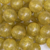 close up view of a  pile of 20mm Olive Yellow Glitter Sparkle Chunky Acrylic Bubblegum Beads