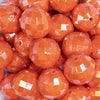close up view of a pile of 20mm Orange Disco Faceted AB Bubblegum Beads