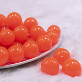 20mm Orange Glow in the Dark Bubblegum Beads