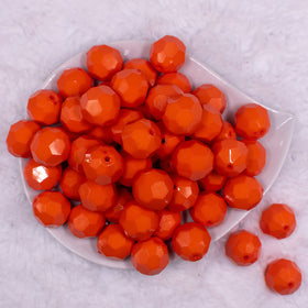 20mm Orange Faceted Opaque Bubblegum Beads