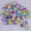 top view of a pile of 20mm Pastel Mermaid Ombre Bubblegum Beads