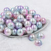 Front View of a pile of 20mm Pastel Ombre Shimmer Faux Pearl Chunky Bubblegum Beads