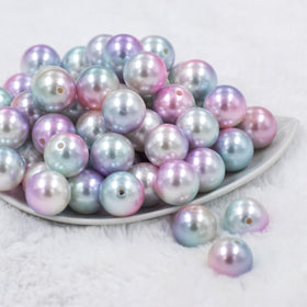 20mm Pastel Ombre Shimmer Faux Pearl Chunky Bubblegum Beads