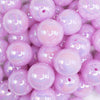 close up view of a pile of front view of a pile of 20mm Pastel Purple Jelly AB Acrylic Chunky Bubblegum Beads