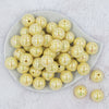 Top view of a pile of 20MM Pastel Yellow AB Solid Chunky Bubblegum Beads