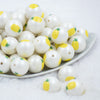 Front view of a pile of 20mm Pineapple Print Chunky Acrylic Bubblegum Beads [10 Count]