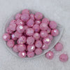 Top view of a pile of 20mm Pink Faceted AB Chunky Acrylic Bubblegum Beads