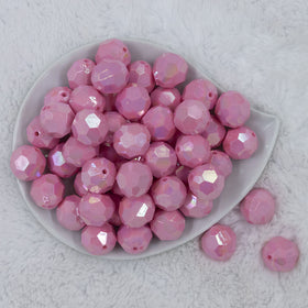 20mm Pink Faceted AB Bubblegum Beads