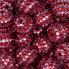 close up view of a pile of 20mm Pink and Red Striped Rhinestone AB Bubblegum Beads