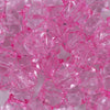 Close up view of a pile of 20mm Pink Transparent Cube Faceted Pearl Bubblegum Beads