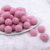 Front view of a pile of 20mm Pink Sugar Glass Bubblegum Beads