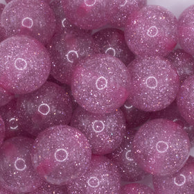 20mm Pink Glitter Sparkle Chunky Acrylic Bubblegum Beads