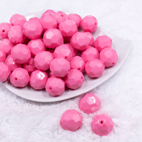 20mm Pink Faceted Acrylic Bubblegum Beads